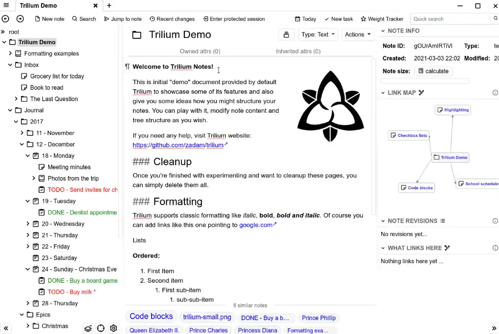 Download web tool or web app Trilium Notes