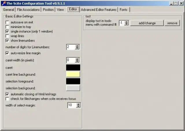 Download web tool or web app TSCT - The Scite Config Tool