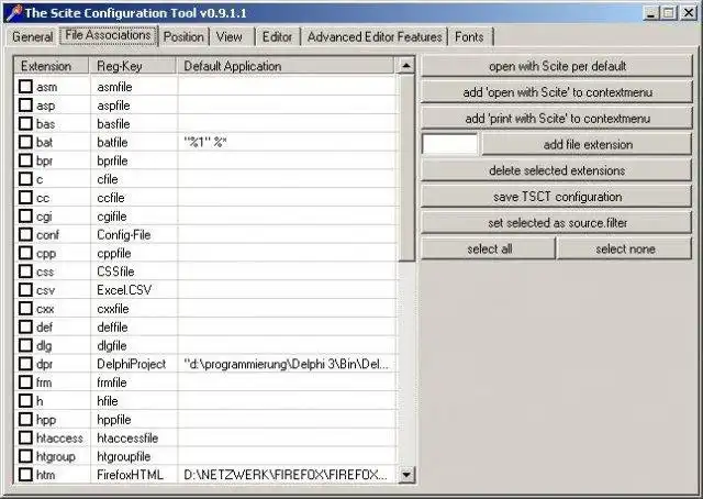 Download web tool or web app TSCT - The Scite Config Tool