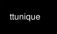 Run ttunique in OnWorks free hosting provider over Ubuntu Online, Fedora Online, Windows online emulator or MAC OS online emulator