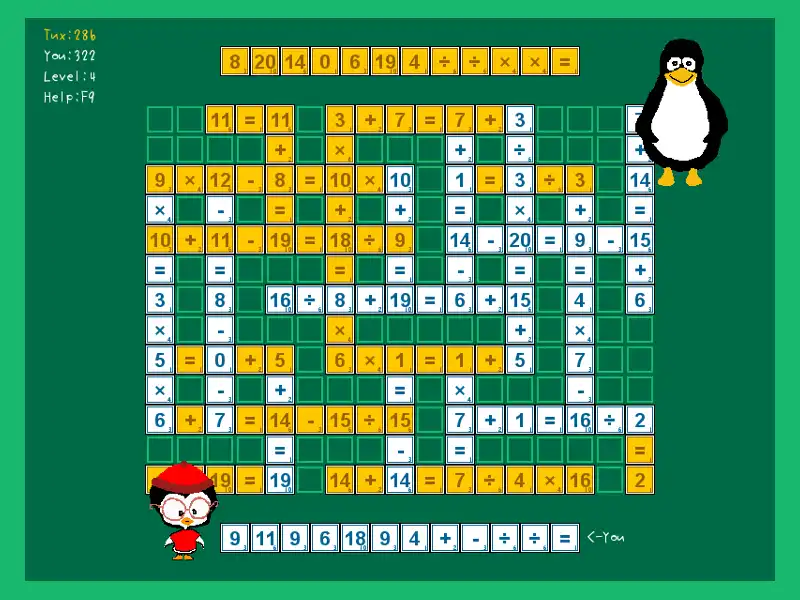 Download web tool or web app Tux Math Scrabble to run in Linux online