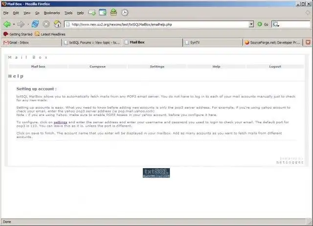 Download web tool or web app txtSQL MailBox