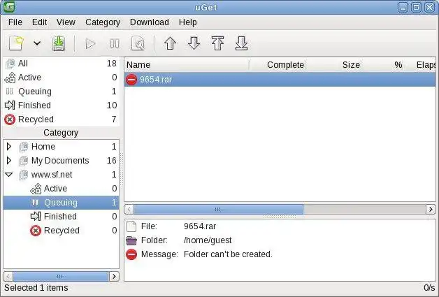 Download web tool or web app uGet - Download Manager