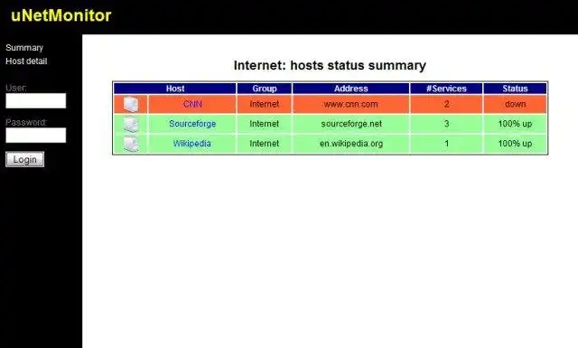 Download web tool or web app uNetMonitor