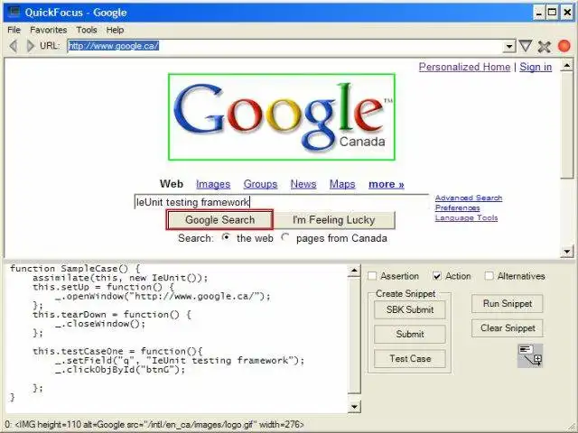 Download web tool or web app Unit Test Framework for Internet Explore