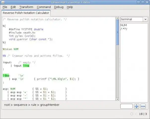 Download web tool or web app Universal Grammar Editor to run in Windows online over Linux online