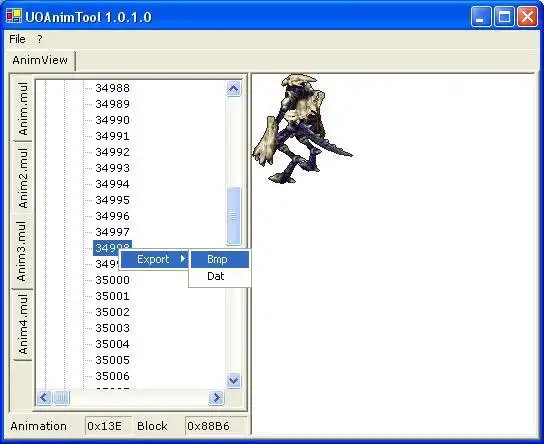 Download web tool or web app UOAnimTool