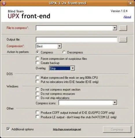 Download web tool or web app UPX front-end