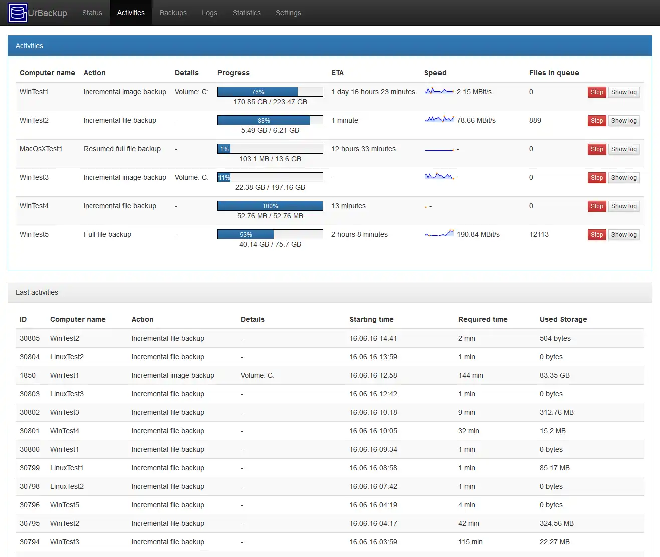 Download web tool or web app UrBackup