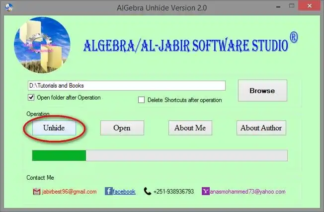 Download web tool or web app USB Unhide AlGebra USB and Folder Unhide