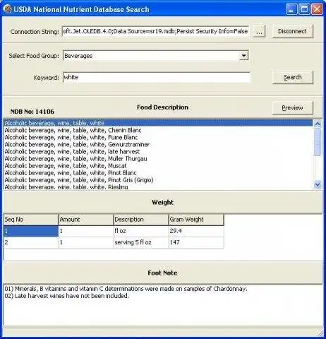 Download web tool or web app USDA Nutrient DB desktop search