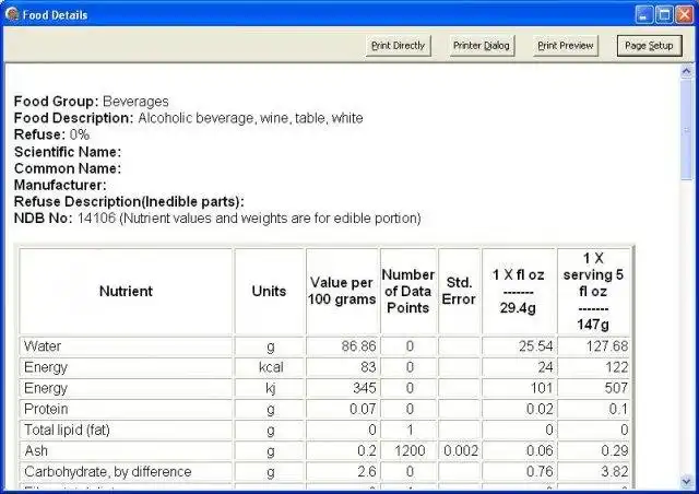 Download web tool or web app USDA Nutrient DB desktop search