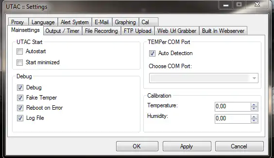 Download web tool or web app UTAC USB TempER Device Control