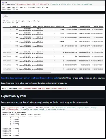 Download web tool or web app Vaex