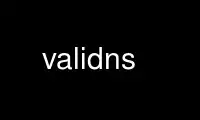 Run validns in OnWorks free hosting provider over Ubuntu Online, Fedora Online, Windows online emulator or MAC OS online emulator