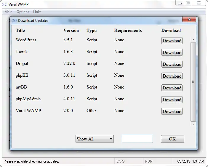 Download web tool or web app Varal WAMP