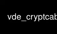 Run vde_cryptcab in OnWorks free hosting provider over Ubuntu Online, Fedora Online, Windows online emulator or MAC OS online emulator