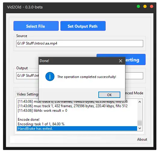 Download web tool or web app Vid2Old - H.265 to H.264 Converter