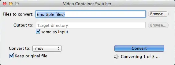 Download web tool or web app Video container switcher GPL