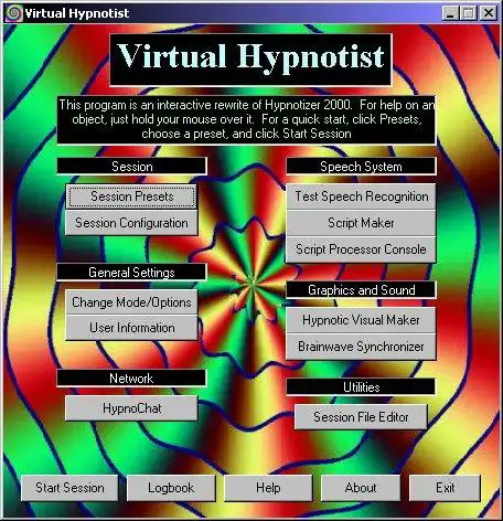 Download web tool or web app Virtual Hypnotist to run in Windows online over Linux online