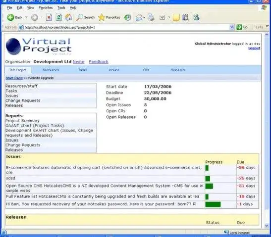 Download web tool or web app Virtual Project - Project Management