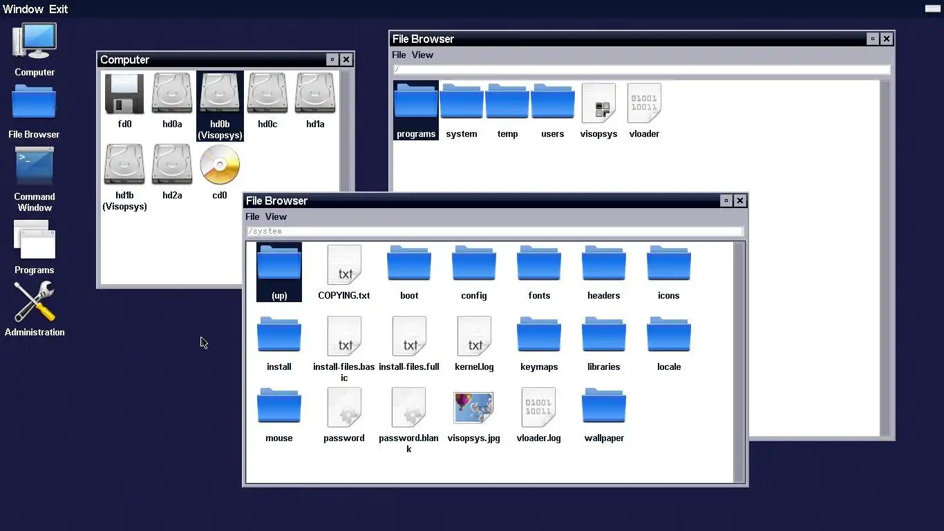 Descargue la herramienta web o la aplicación web Visopsys