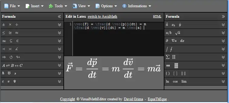 Download web tool or web app VisualMathEditor