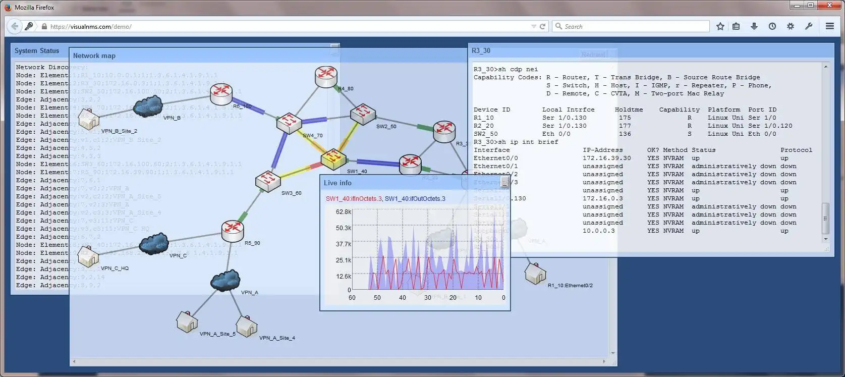 Download web tool or web app Visual NMS to run in Linux online