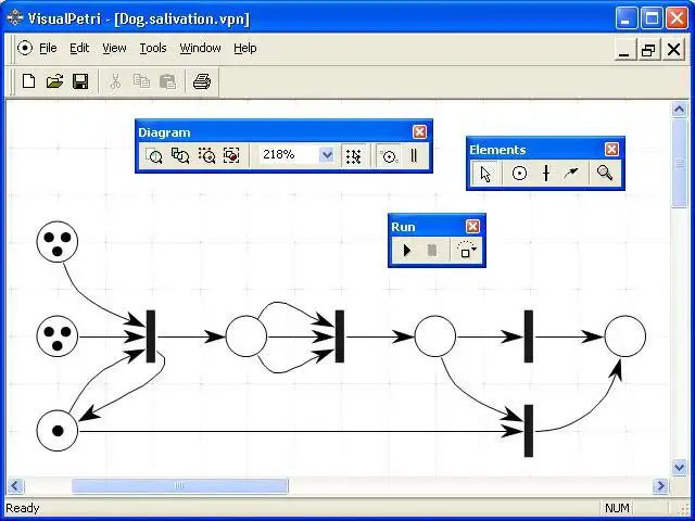 Download web tool or web app VisualPetri to run in Windows online over Linux online