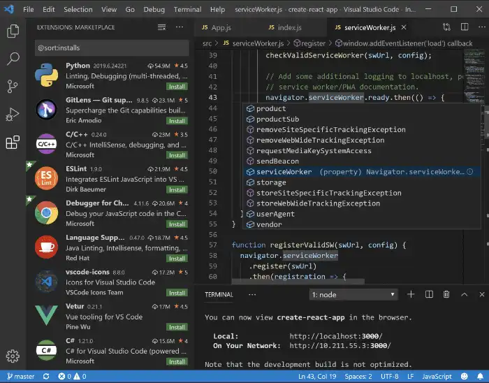 Descargue la herramienta web o la aplicación web Visual Studio Code