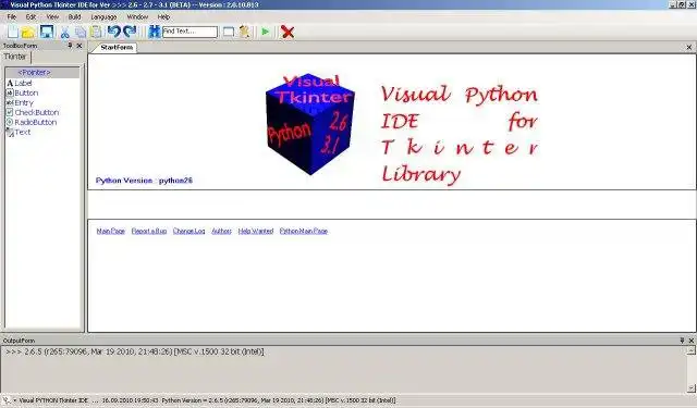 Web ツールまたは Web アプリのダウンロード Visual Tkinter Python IDE