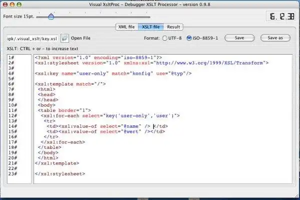 Download web tool or web app Visual xsltproc Debugger