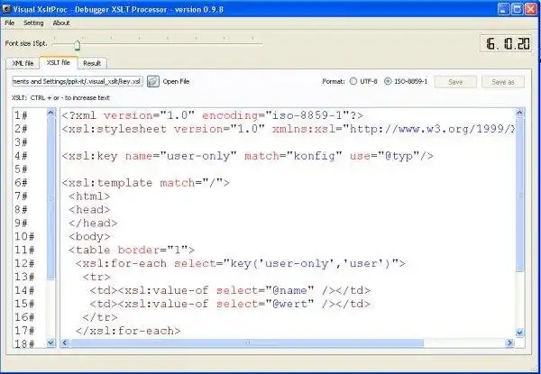 Download web tool or web app Visual xsltproc Debugger