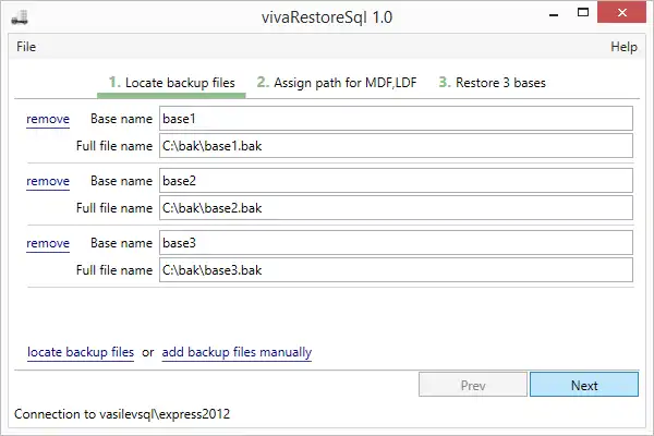 Download web tool or web app vivaRestoreSql