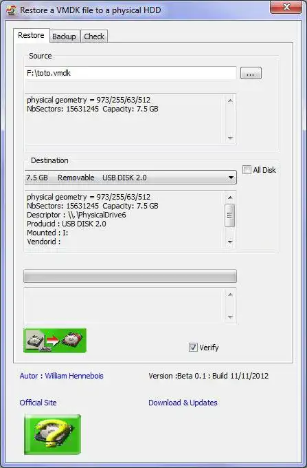 Download web tool or web app Vmdk2Phys