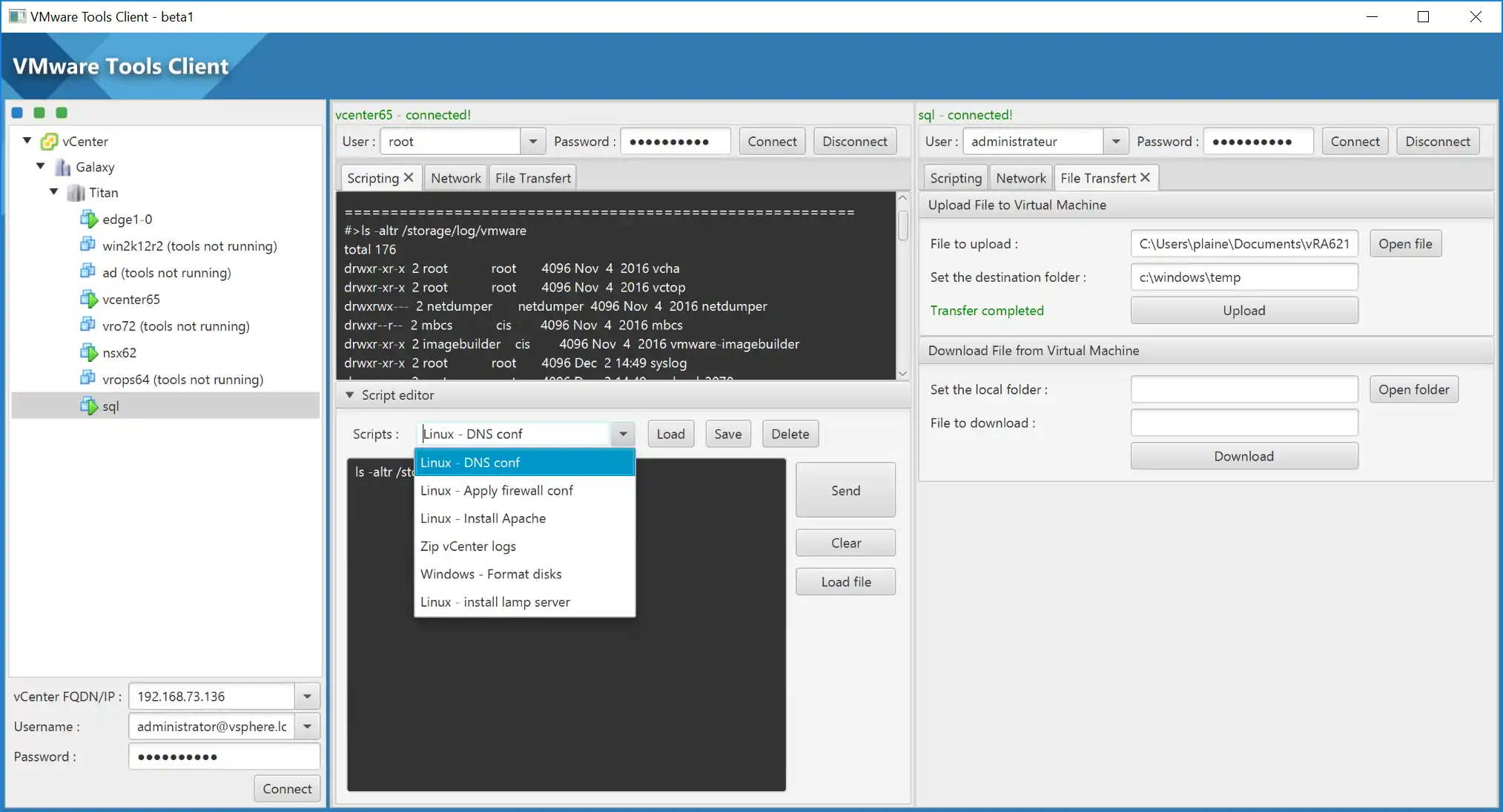 Download web tool or web app VMware Tools Client