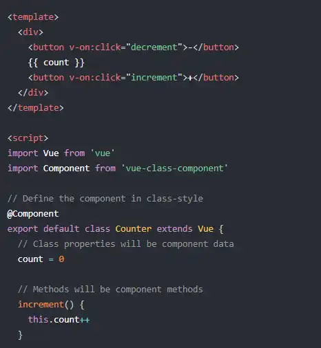 Download web tool or web app Vue Class Component