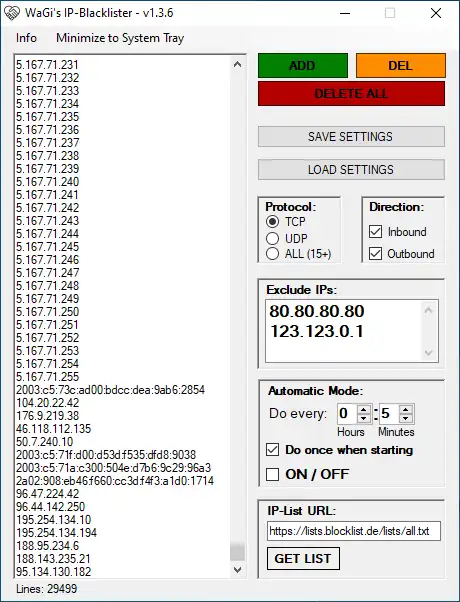 Download web tool or web app WaGis-Mass-IP-Blacklist-Windows-Firewall