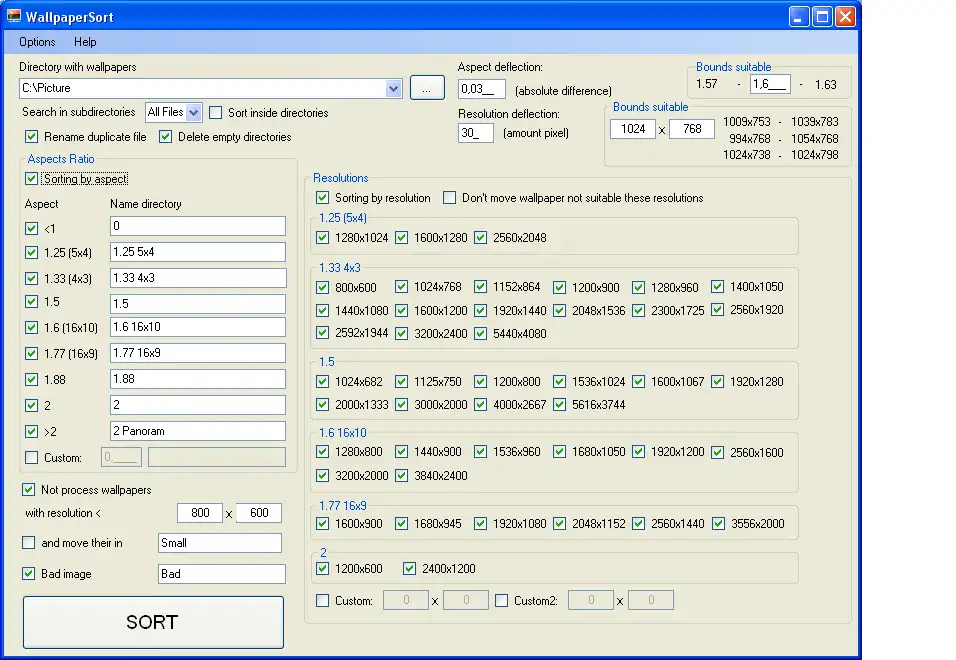 Download web tool or web app WallSort