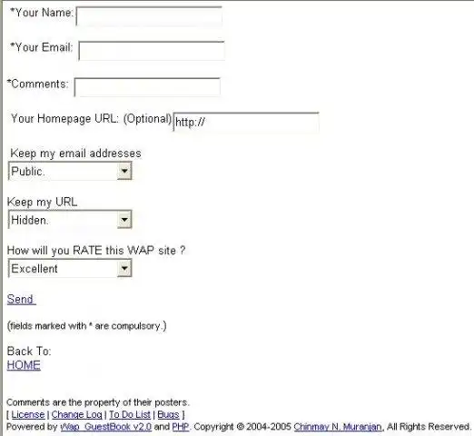 Download web tool or web app Wap Guestbook