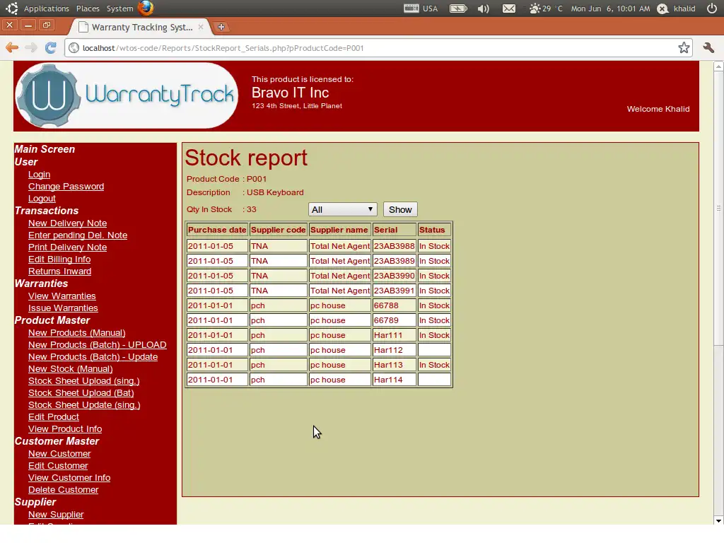 Download web tool or web app Warranty Tracking System (warrantytrack)