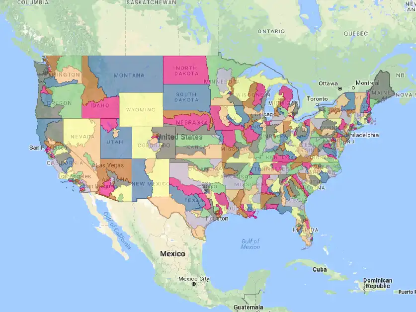 Download web tool or web app Watershed Districts to run in Windows online over Linux online