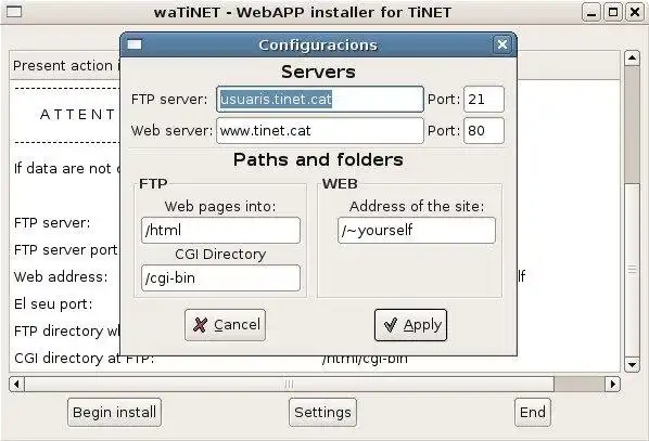 Download web tool or web app waTinet - a web portal installer