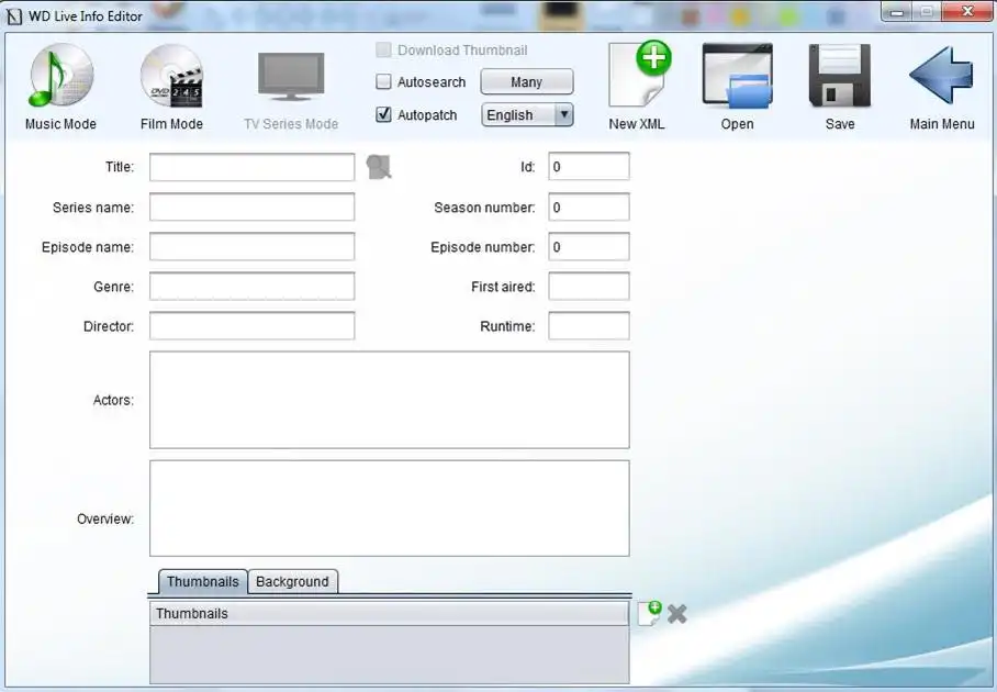 Download web tool or web app WD Live Info Editor