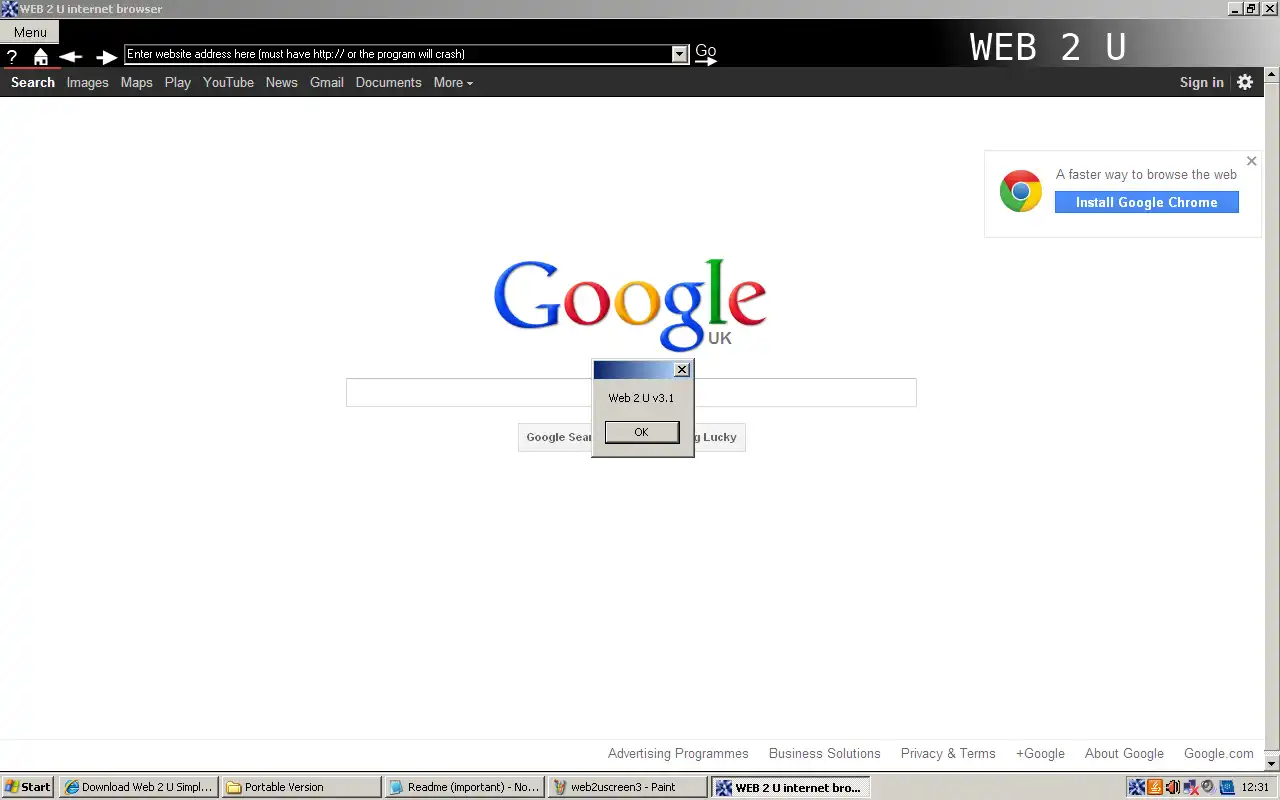 Download web tool or web app Web 2 U Simple Fast Web Browser