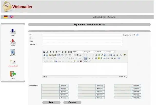 Download web tool or web app Webmail-Client for DBMail-Servers