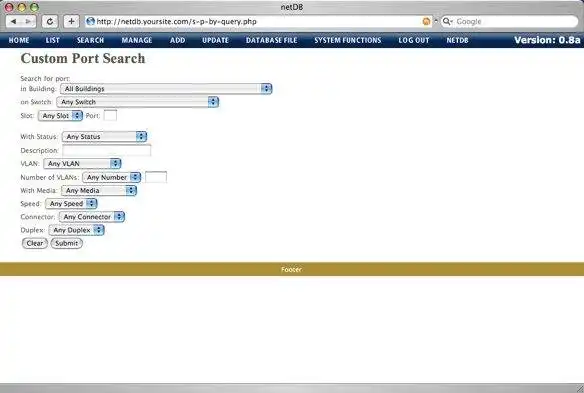 Download web tool or web app Web Managed Network Database