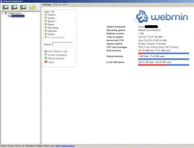 Download web tool or web app Webmin Desktop