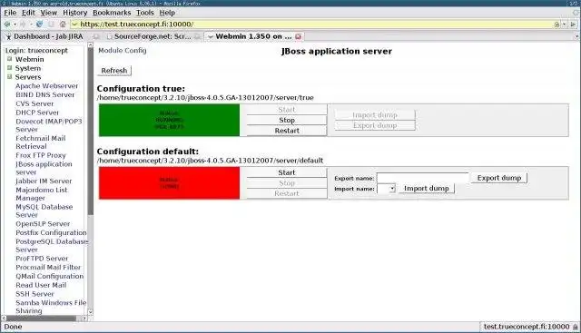 Download web tool or web app Webmin JBoss module