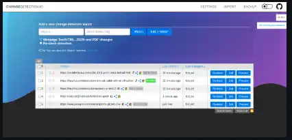 Download web tool or web app Web Site Change Detection